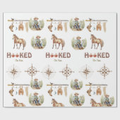 おもしろいリトル漁師ダービーボーイシャワーに夢中 ラッピングペーパー (フラット)