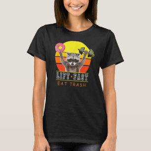 おもしろいリフト速い食べゴミトレーニングラクーンドーナツ Tシャツ