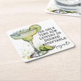 おもしろいリム舐めが許容できると見なされる唯一の時間 スクエアペーパーコースター