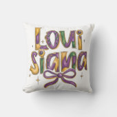 おもしろいルイジアナパープル金ゴールドグリーン クッション (正面)