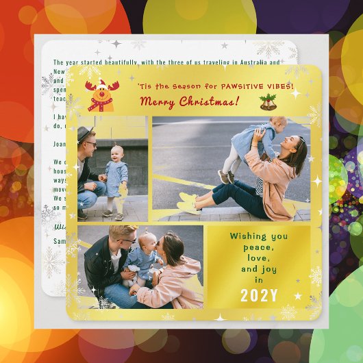 おもしろいルドルフ平和ラブジョイエレガントゴールデン写真 シーズンカード