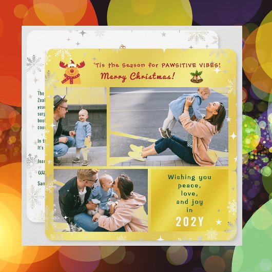 おもしろいルドルフ平和ラブジョイエレガントゴールデン写真 シーズンカード