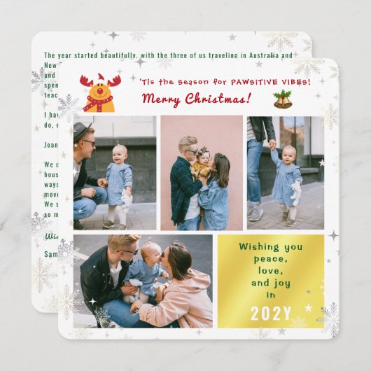 おもしろいルドルフ平和ラブジョイエレガント写真 シーズンカード (正面/裏面)