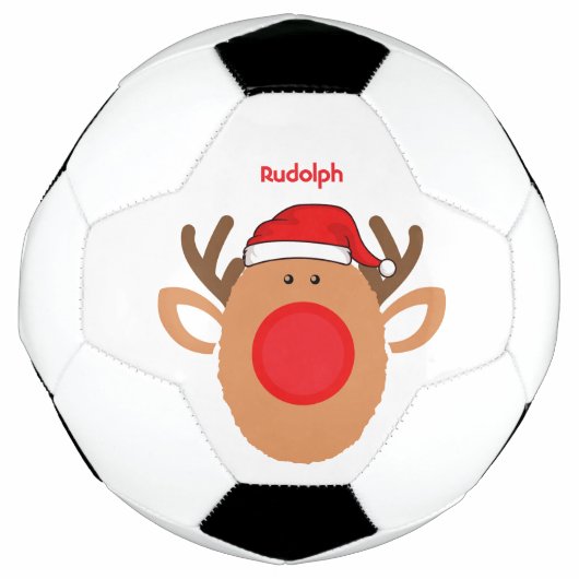 おもしろいルドルフ・クリスマス サッカーボール (正面)