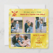 おもしろいルドルフOh Deer Peace Love Joyゴールデンフォト シーズンカード (正面)