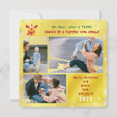 おもしろいルドルフOh Deer Peace Love Joyゴールデンフォト シーズンカード (正面)