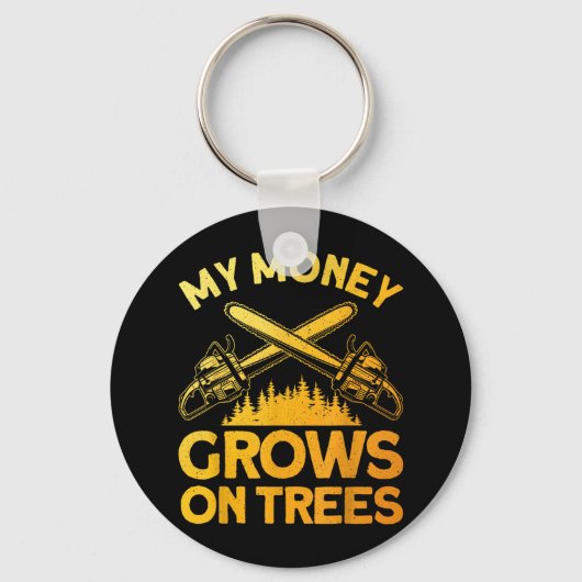 おもしろいルンバージャックア男性へートツリーカッターソーロッゲ キーホルダー (正面)