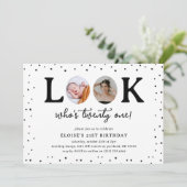 おもしろいルーズWho's 21' 2 x photo 21st Birthday 招待状 (スタンド正面)