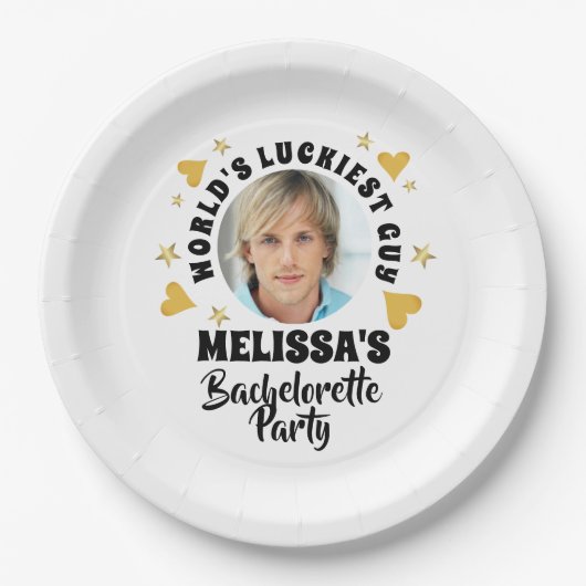 おもしろいルーム顔写真バチェロレッテ ペーパープレート (正面)