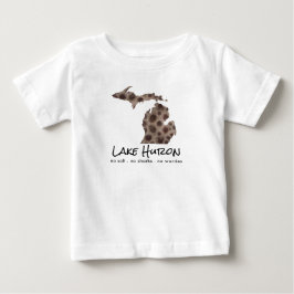 おもしろいレイクヒューロン素晴らし州州ペトスキー石 ベビーTシャツ