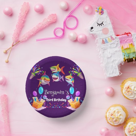 おもしろいレインザメの誕生日バルーンパーティー少年 ペーパーボウル (パーティー)