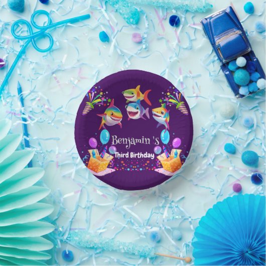 おもしろいレインザメの誕生日バルーンパーティー少年 ペーパーボウル (パーティー)