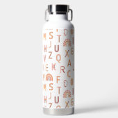おもしろいレインボーアルファベットパターン ウォーターボトル (正面)
