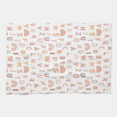 おもしろいレインボーアルファベットパターン キッチンタオル (横)