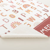 おもしろいレインボーアルファベットパターン シェルパブランケット (3/4)