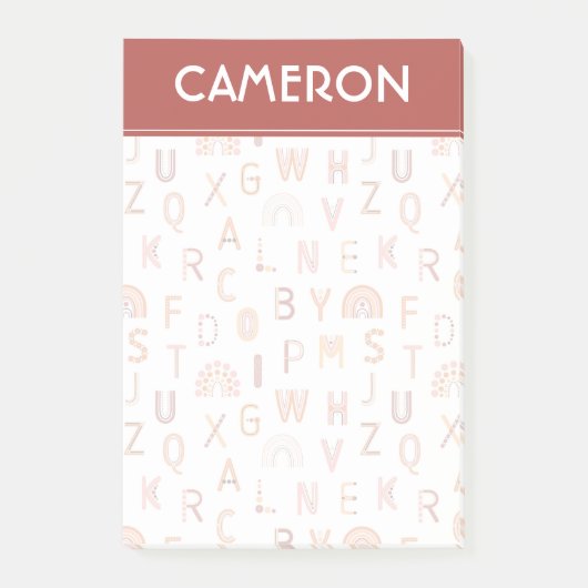 おもしろいレインボーアルファベットパターン ポストイット (正面)