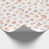 おもしろいレインボーアルファベットパターン ラッピングペーパー (角)