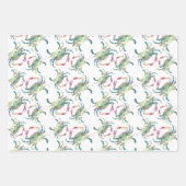 おもしろいレインボーカニストライプとレインボーカラー ラッピングペーパーシート (正面)