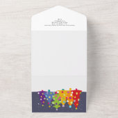 おもしろいレインボーカラフルゲイプライドクリスマスツリーカード オールインワン招待状 (外側)