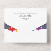 おもしろいレインボーカラフルゲイプライドクリスマスツリーカード オールインワン招待状 (裏面)