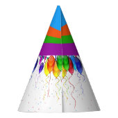 おもしろいレインボーカラフルバルーンハッピーバースデー パーティーハット (裏面)