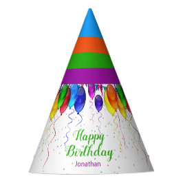 おもしろいレインボーカラフルバルーンハッピーバースデー パーティーハット