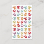 おもしろいレインボーカラーポープリントドッグウォーカー写真 名刺 (裏面)