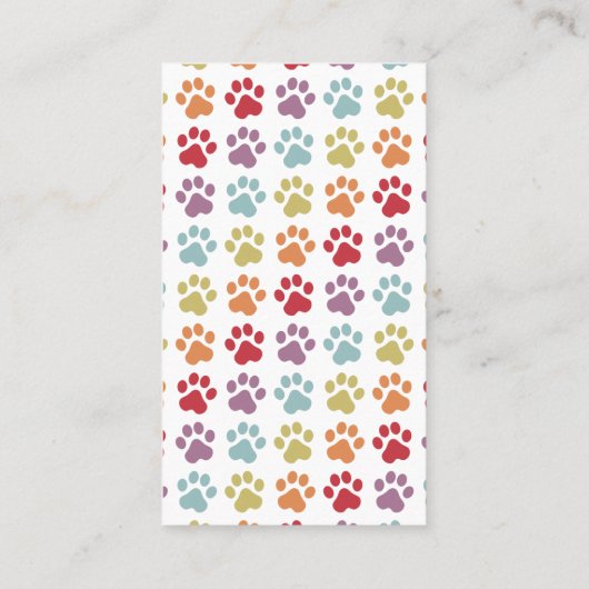 おもしろいレインボーカラーポープリントドッグウォーカー写真 名刺 (裏面)