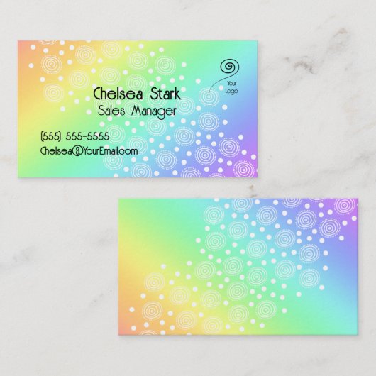 おもしろいレインボーグラデーション名刺 名刺 (正面/裏面)