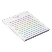 おもしろいレインボーグリッターリストに並べパーソナライズされたる ノートパッド (アングル)