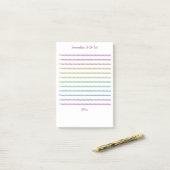 おもしろいレインボーグリッターリストに並べパーソナライズされたる ポストイット (デスク上)