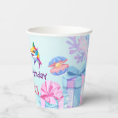 おもしろいレインボーシャーク誕生日バルーンパーティーファミリー 紙コップ (裏面)