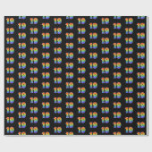 おもしろいレインボースペクトラムパターン"19"イベント番号 ラッピングペーパー (フラット)