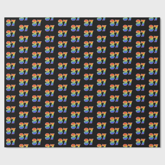 おもしろいレインボースペクトラムパターン「37」イベント番号 ラッピングペーパー (フラット)