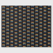 おもしろいレインボースペクトラムパターン"71"イベント番号 ラッピングペーパー (フラット)