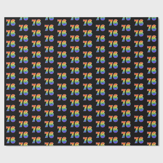 おもしろいレインボースペクトラムパターン「76」イベント番号 ラッピングペーパー (フラット)