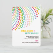 おもしろいレインボーハートスプリンクルズブライダルシャワー招待状 招待状 (スタンド正面)
