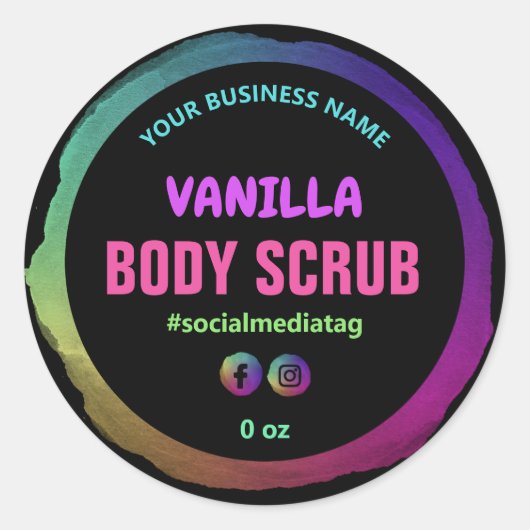 おもしろいレインボー製品ラベル ラウンドシール (正面)