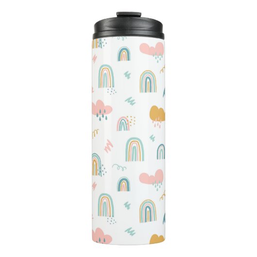おもしろいレインボー&レインクラウドパターン タンブラー (正面)