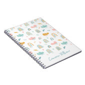 おもしろいレインボー&レインクラウドパターン ノートブック (右側)