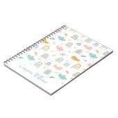 おもしろいレインボー&レインクラウドパターン ノートブック (左側)