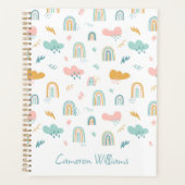 おもしろいレインボー&レインクラウドパターン プランナー手帳 (正面)