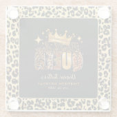 おもしろいレオパード誕生日クイーンサーティ誕生日 ガラスコースター (裏面)