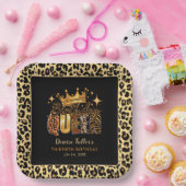 おもしろいレオパード誕生日クイーンサーティ誕生日 ペーパープレート (パーティー)