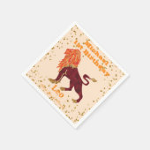 おもしろいレオファースト誕生日&金ゴールド紙吹雪 スタンダードカクテルナプキン (角)