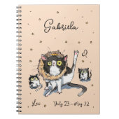 おもしろいレオ〔占星術の〕十二宮図キングキャットライオンスターサイン占星術 ノートブック (正面)