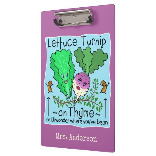 おもしろいレタスカブオンタイムプンスクール先生 クリップボード (左)