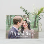 おもしろいレタリング編集可能結婚カラーの発表 サンキューカード (スタンド正面)