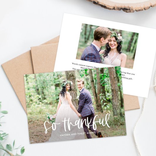 おもしろいレタリング編集可能結婚色 サンキューカード