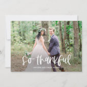 おもしろいレタリング編集可能結婚色 サンキューカード (正面)